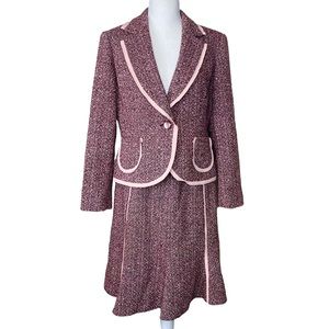 Retro Style Jones New York Mulberry & Pink Tweed Suit Size 10P Elle Woods